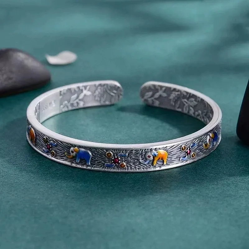Ascending 999 Fine Silver Bangles Women's-2