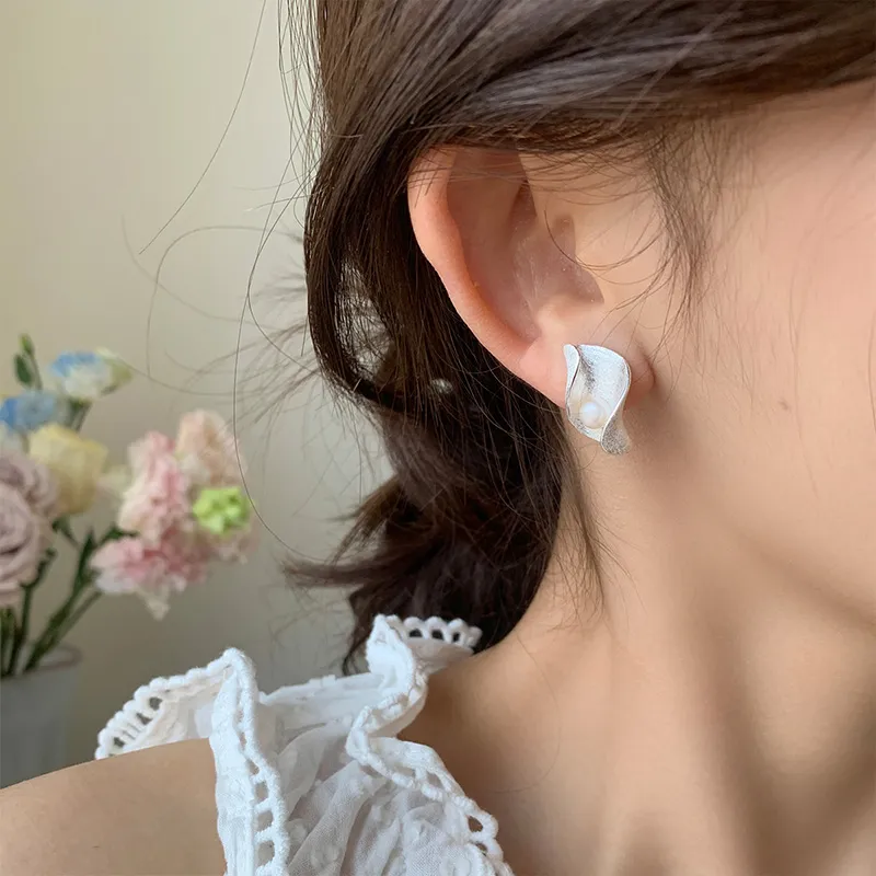 Ascending S925 Silver Stud Earrings Women's-5