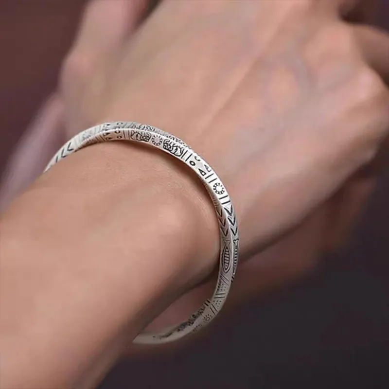 Ascending S999 Fine Silver Bangles Unisex-6