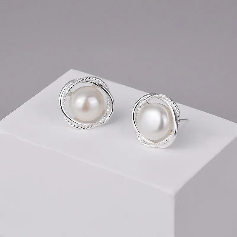 Ascending 999 Fine Silver Stud Earrings Women's-5
