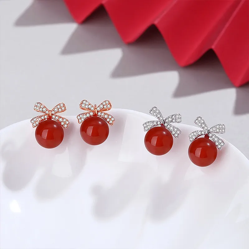Ascending Agate Stud Earrings Women's-9