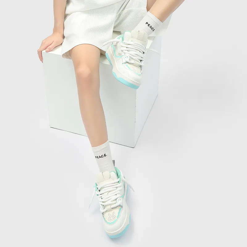 MR.PESIN Evil Rabbit Collection Anti Slip And Wear Resistant Breathable Low Top Skateboard Shoes Unisex Cyan-4