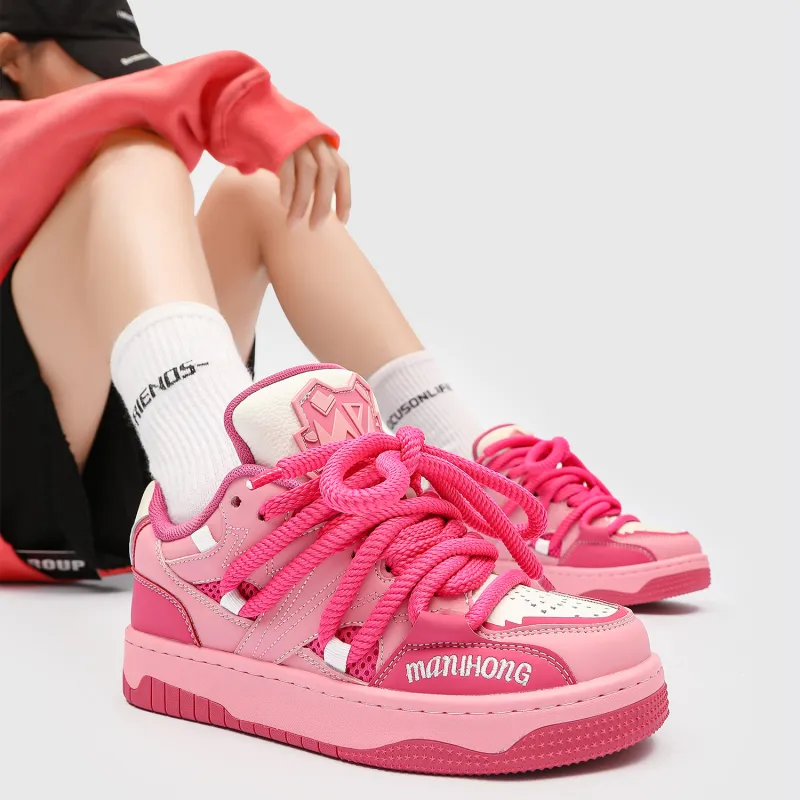 MR.PESIN Low Top Skateboard Shoes Unisex Pink-7