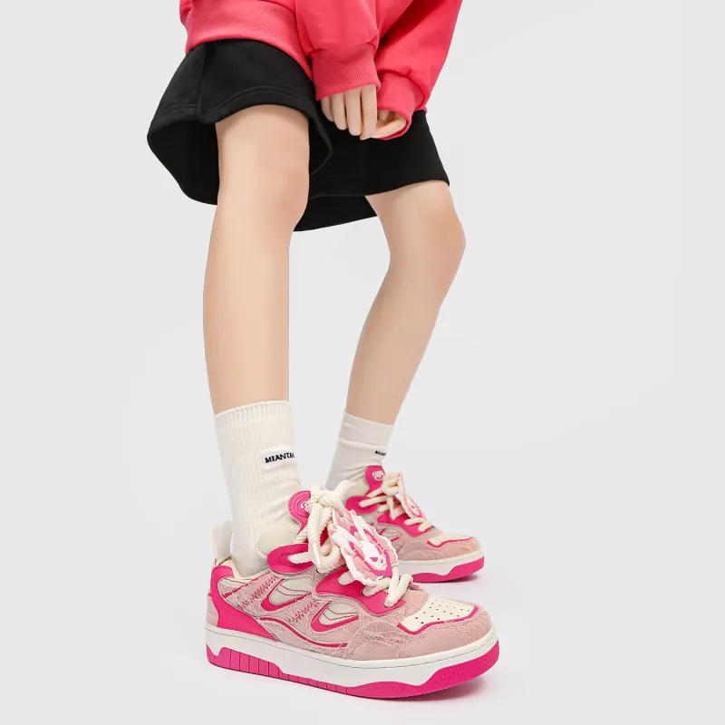 MR.PESIN Low Top Skateboard Shoes Unisex Rose Red-4
