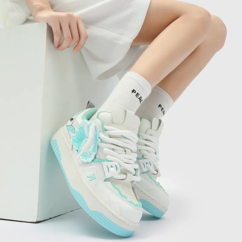 MR.PESIN Evil Rabbit Collection Anti Slip And Wear Resistant Breathable Low Top Skateboard Shoes Unisex Cyan-7