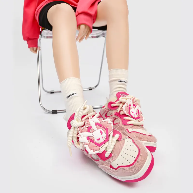 MR.PESIN Low Top Skateboard Shoes Unisex Rose Red-5