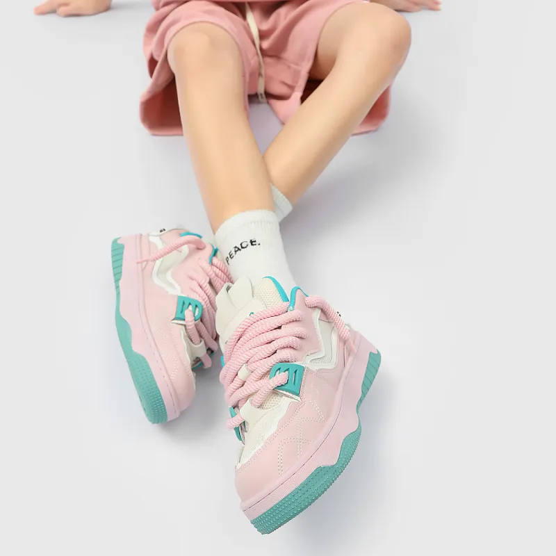 MR.PESIN Evil Rabbit Collection Anti Slip And Wear Resistant Breathable Low Top Skateboard Shoes Unisex Pink-7