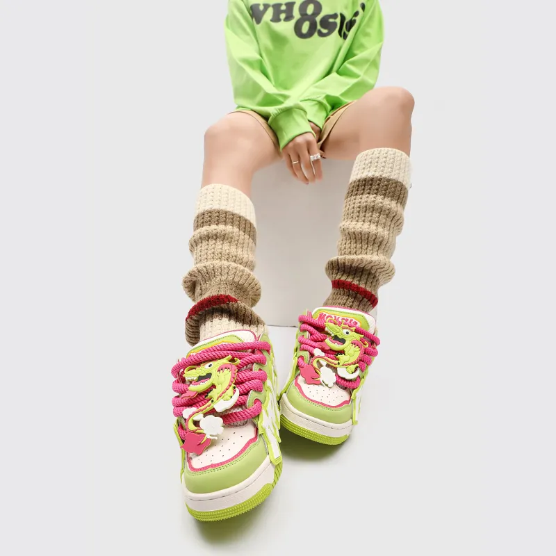 Money Tutu x MR.PESIN Slip Resistant Breathable Low Top Skateboard Shoes Unisex Green-9