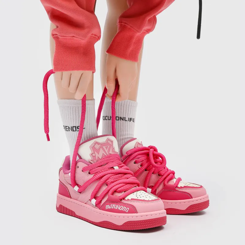 MR.PESIN Low Top Skateboard Shoes Unisex Pink-4