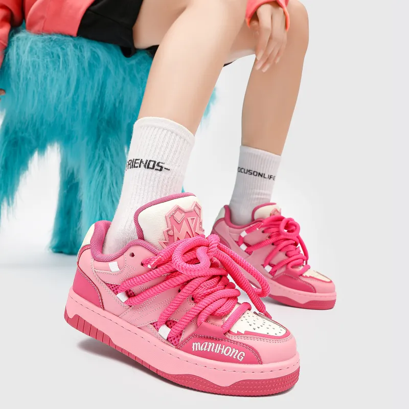 MR.PESIN Low Top Skateboard Shoes Unisex Pink-6