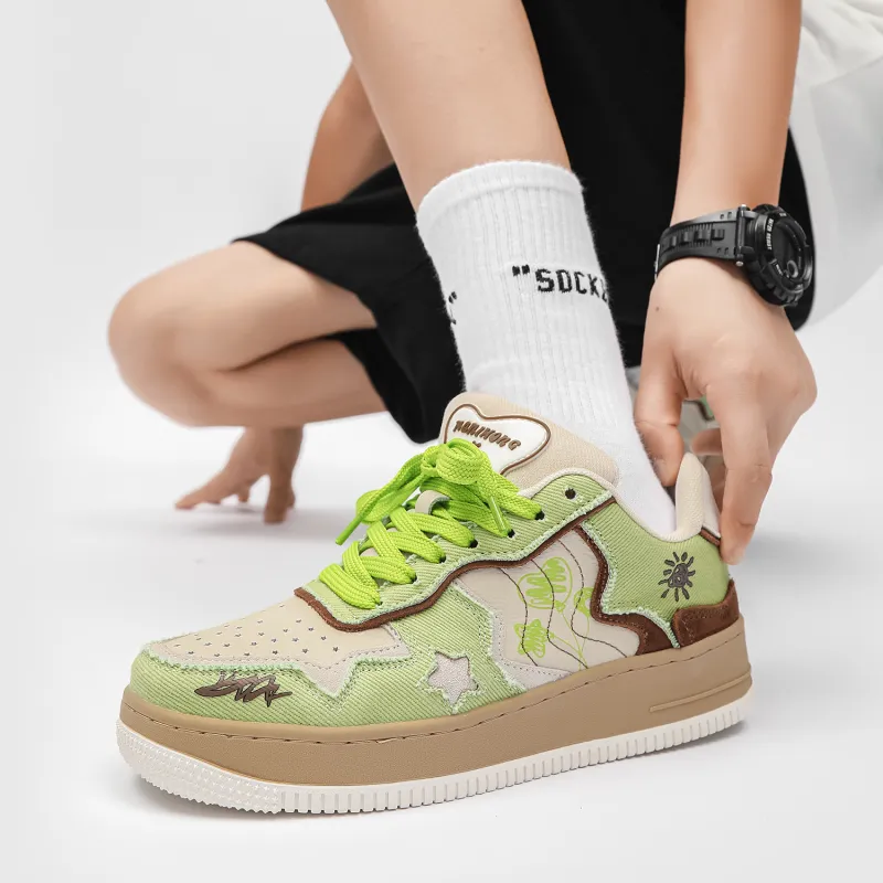 MR.PESIN Low Top Skateboard Shoes Unisex Green-4