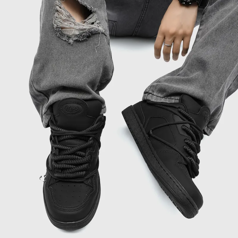 MR.PESIN Low Top Skateboard Shoes Unisex All Black-9