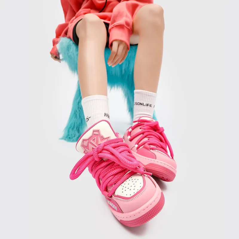 MR.PESIN Low Top Skateboard Shoes Unisex Pink-5