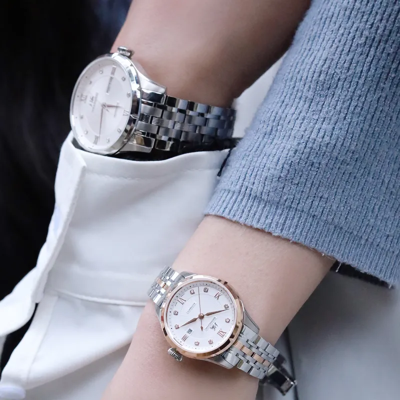 SHANGHAI National Automatic Mechanical Movement Steel Strap Watch Unisex White Dial-49