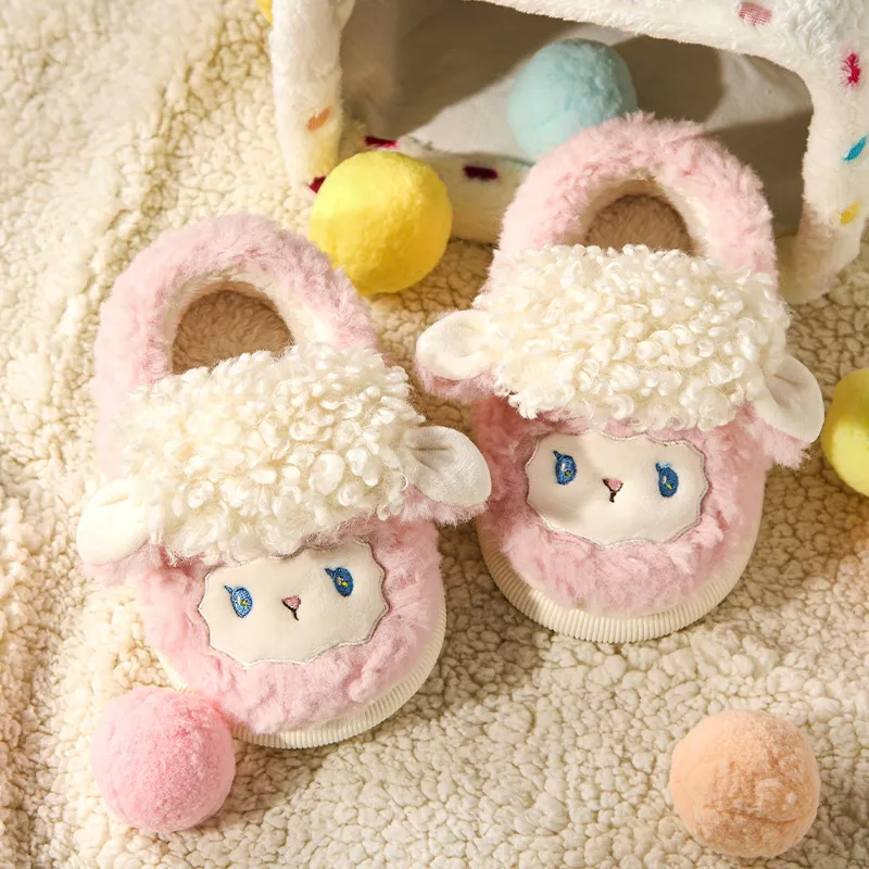 Cheerful Mario Cotton Slippers Pink/Apricot/Blue-1