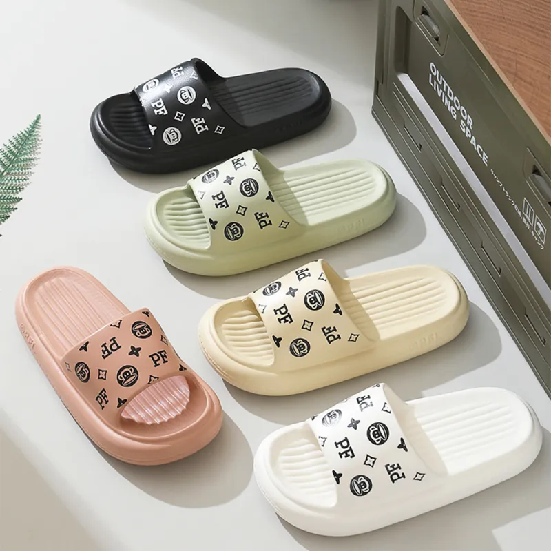 PAUL FRANK Slippers Cream Apricot/Dusty Pink/Black/White/Green/Dark Blue/Dark Gray-36