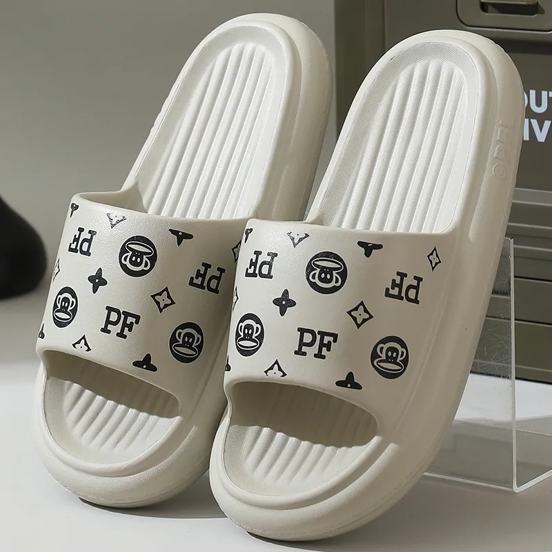 PAUL FRANK Slippers Cream Apricot/Dusty Pink/Black/White/Green/Dark Blue/Dark Gray-44