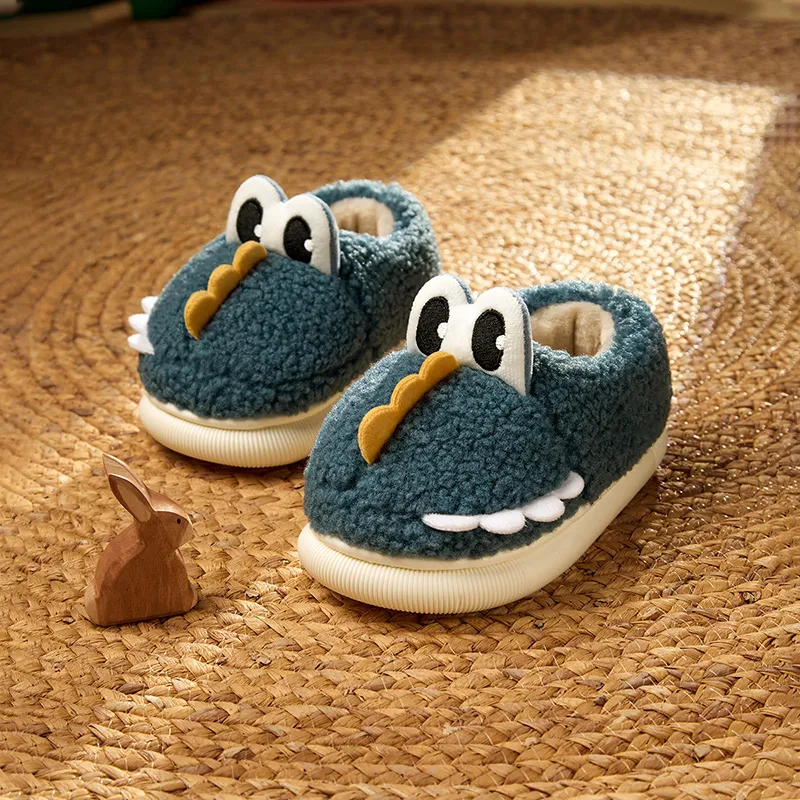 Cheerful Mario Cotton Slippers Navy Blue/Green-3