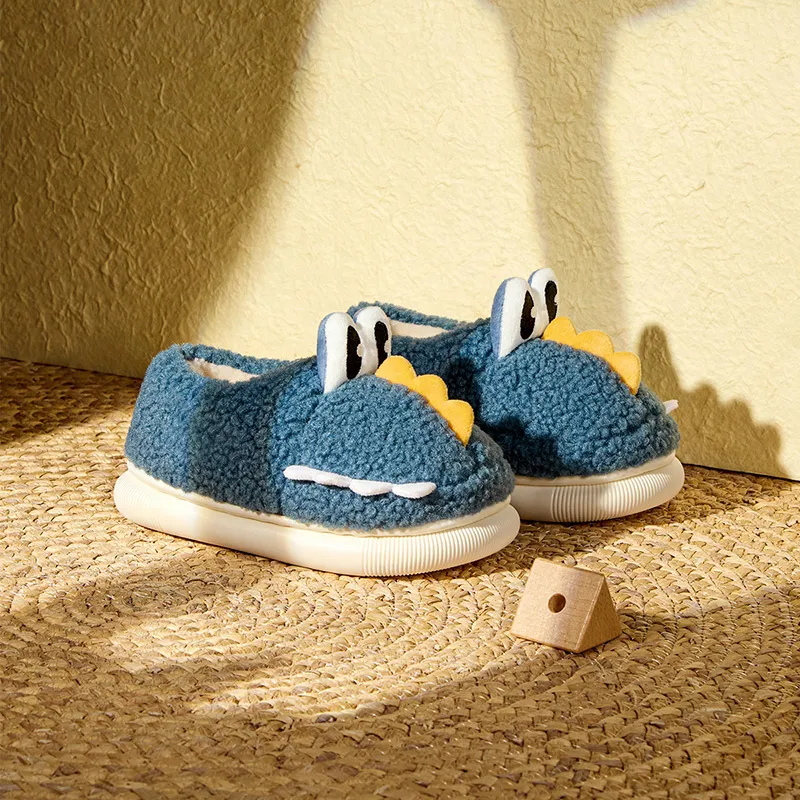 Cheerful Mario Cotton Slippers Navy Blue/Green-1