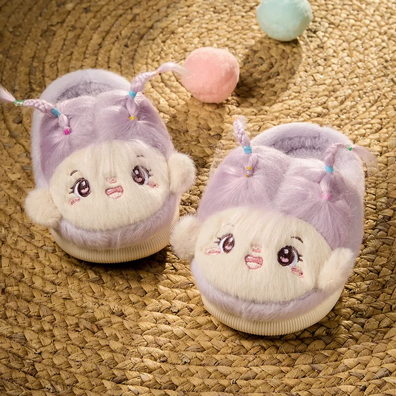 Cheerful Mario Cotton Slippers Pink/Purple-8