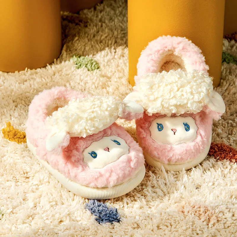 Cheerful Mario Cotton Slippers Pink/Apricot/Blue-2