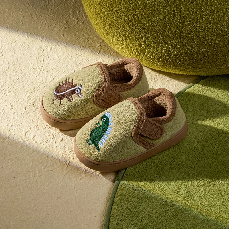 Cheerful Mario Cotton Slippers Coffee/Sage Green-6