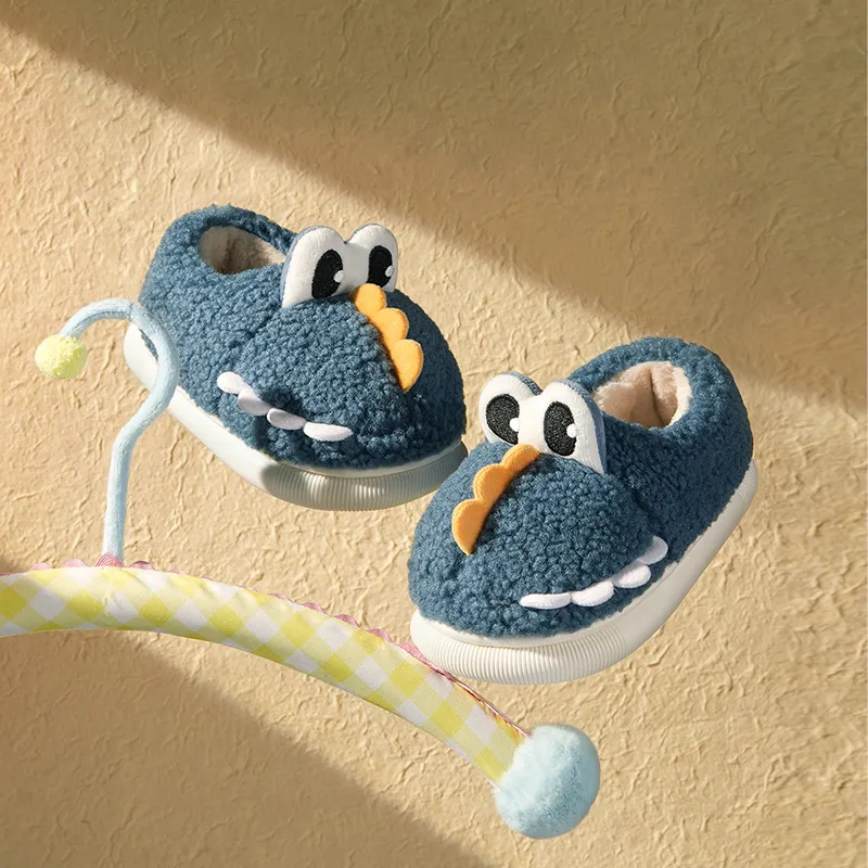 Cheerful Mario Cotton Slippers Navy Blue/Green-2