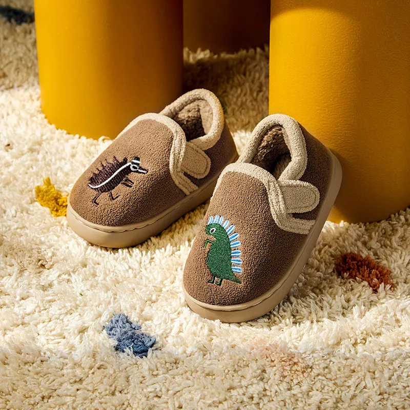 Cheerful Mario Cotton Slippers Coffee/Sage Green-4