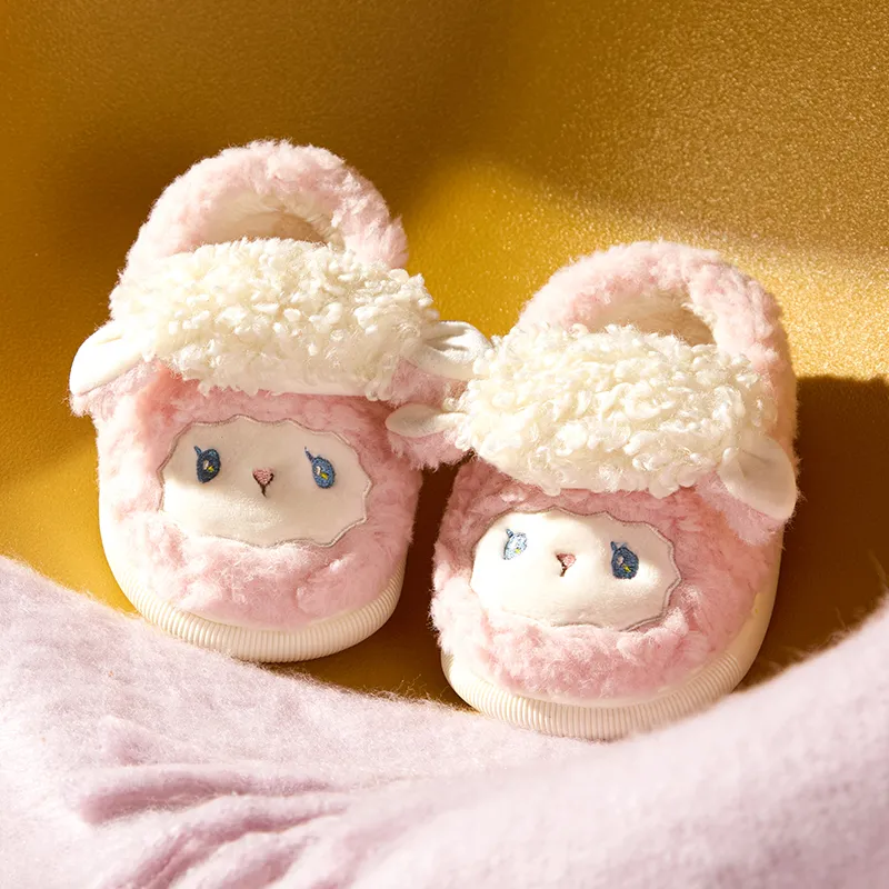 Cheerful Mario Cotton Slippers Pink/Apricot/Blue-4