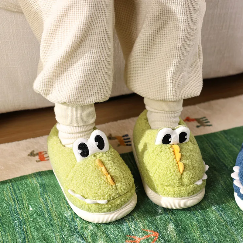 Cheerful Mario Cotton Slippers Navy Blue/Green-9