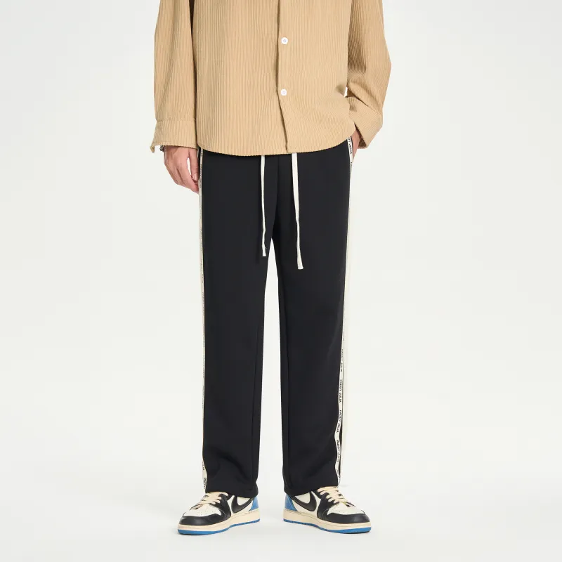 paddy julia Contrasting Vertical Stripes On The Side Casual Pants-3