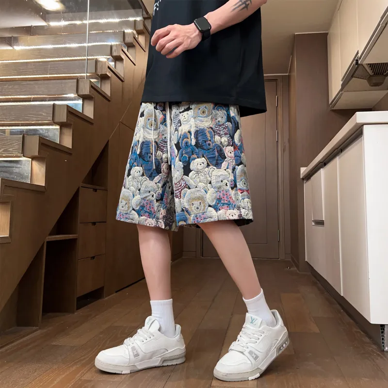 Paddy Julia Casual Shorts Unisex Blue Bear-3