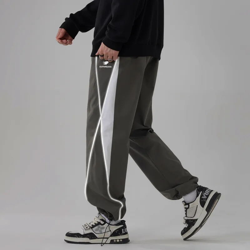 paddy julia Stitchwork Reflective Stripes Unisex Casual Pants-11