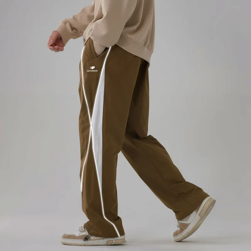 paddy julia Stitchwork Reflective Stripes Unisex Casual Pants-5