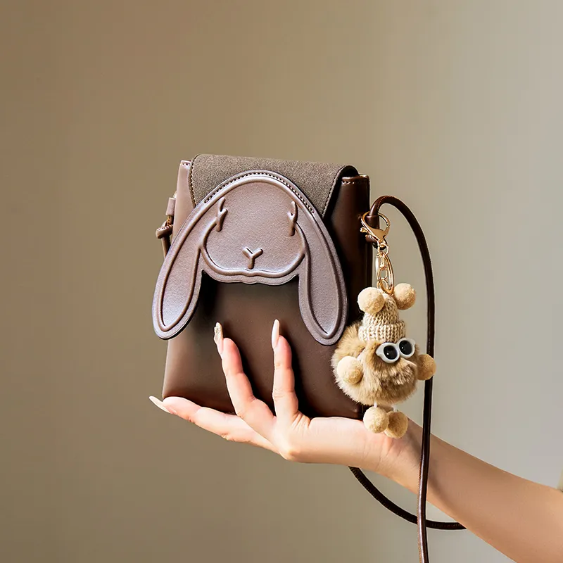 Narandu Synthetic Leather Crossbody Bag, Shoulder Bag, Cell Phone Pouch Mini Women's Space Silver/Coffee-7