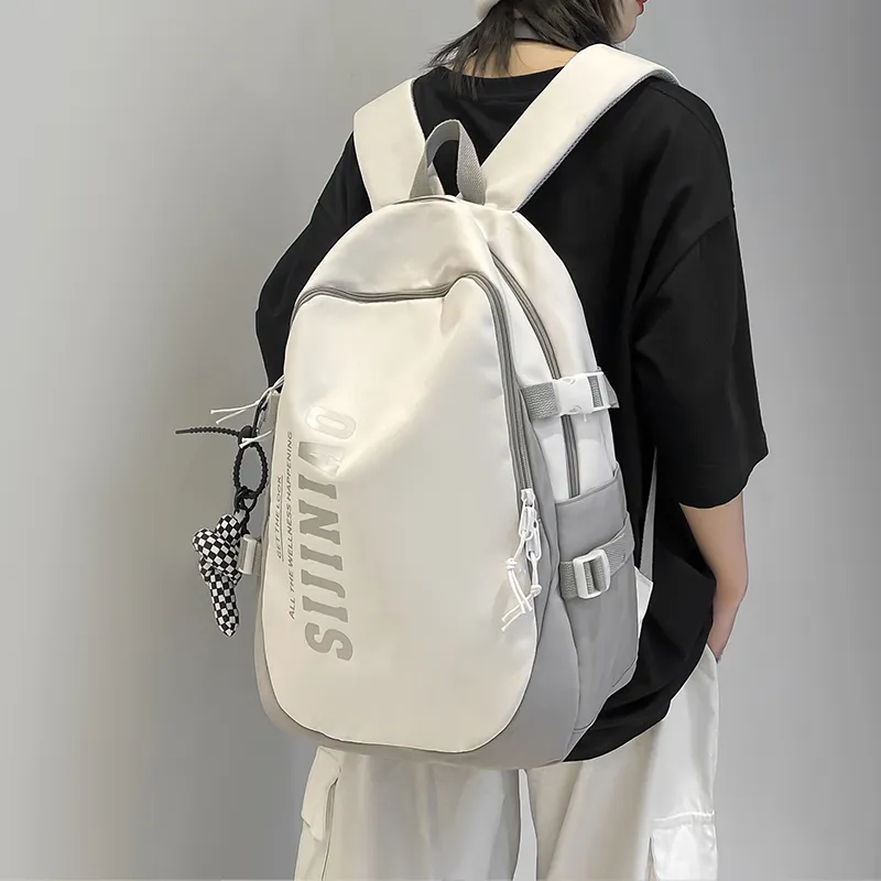 Narandu Fabric Backpack Unisex Gray/Midnight Black/Orange Combo-4