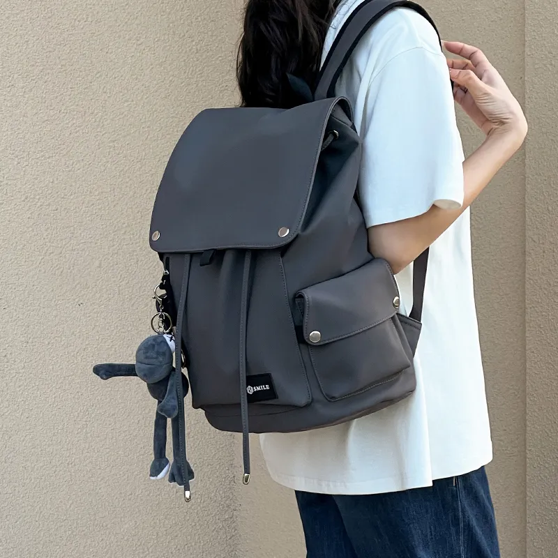 Narandu Fabric Backpack Unisex Gray/Midnight Black/Orange Combo-27