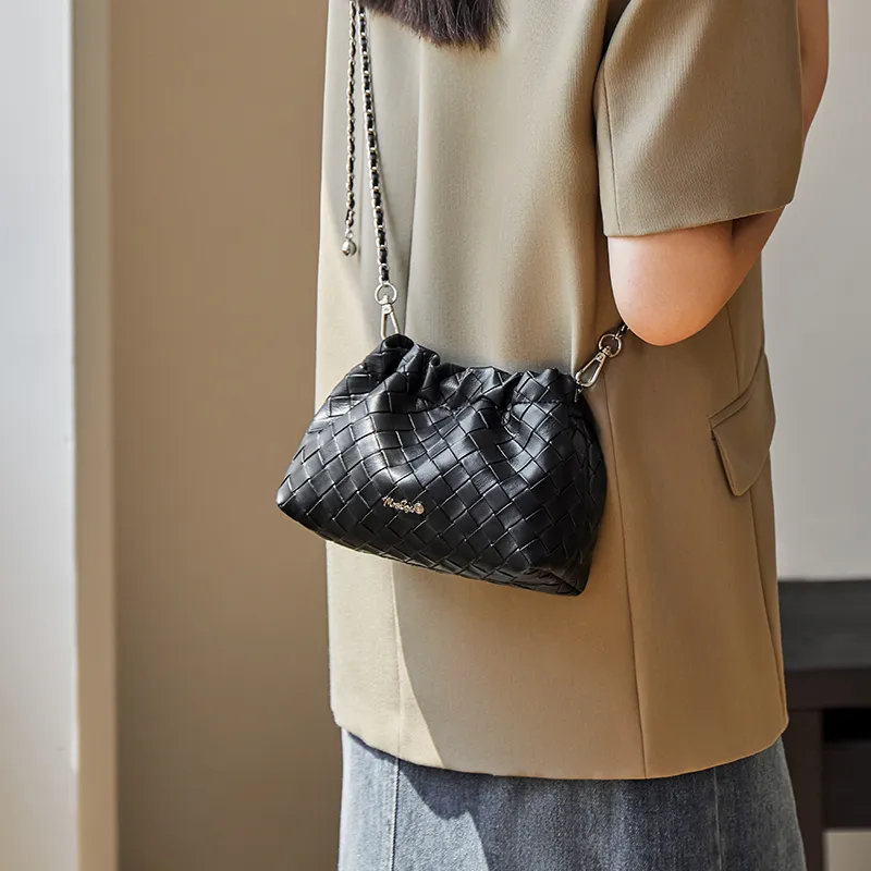 Narandu Cow Split Leather Bonded Synthetic Leather Cloud Bag Shoulder Bag Crossbody Bag Women's Space Silver Ecru-8