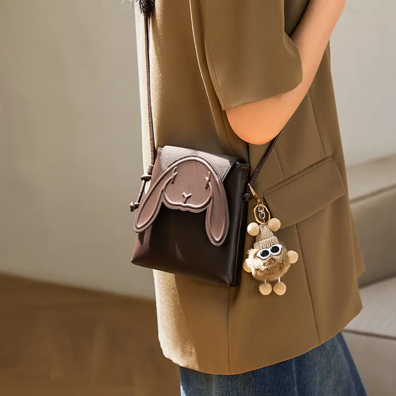 Narandu Synthetic Leather Crossbody Bag, Shoulder Bag, Cell Phone Pouch Mini Women's Space Silver/Coffee-6
