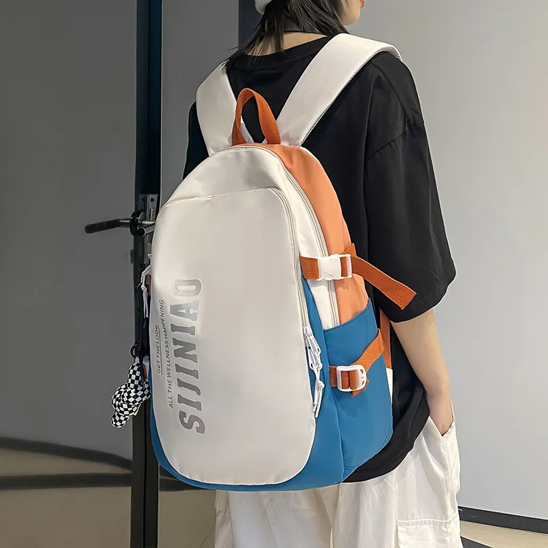 Narandu Fabric Backpack Unisex Gray/Midnight Black/Orange Combo-10