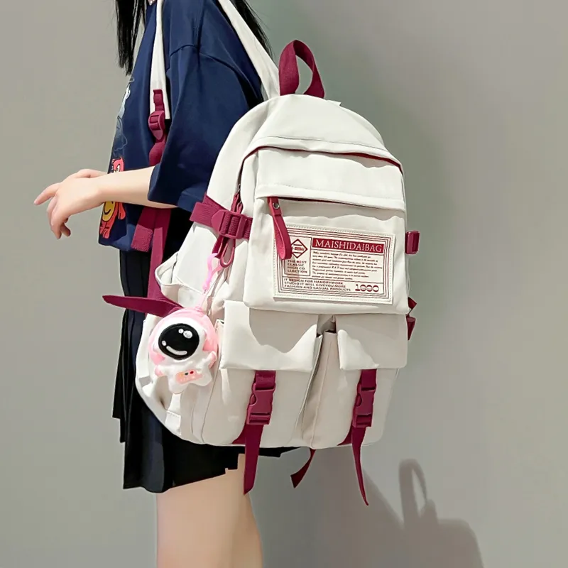 Narandu Fabric Backpack Unisex Gray/Midnight Black/Orange Combo-32