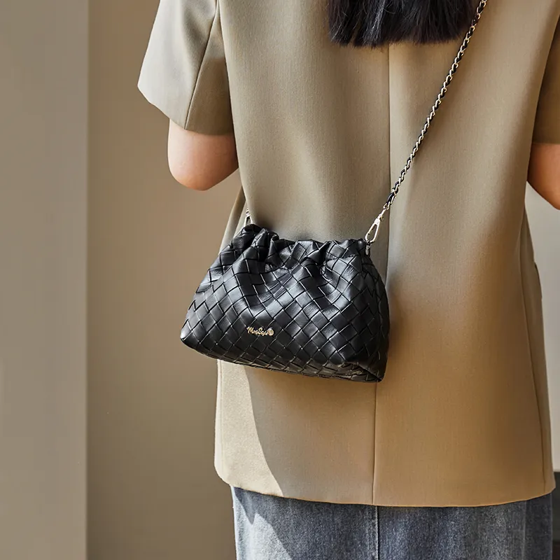 Narandu Cow Split Leather Bonded Synthetic Leather Cloud Bag Shoulder Bag Crossbody Bag Women's Space Silver Ecru-10