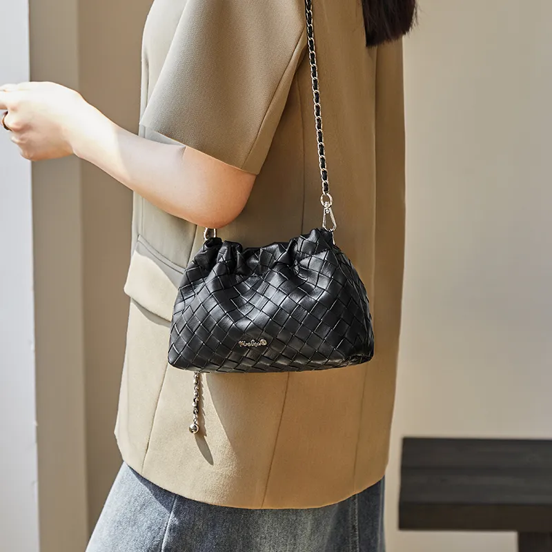 Narandu Cow Split Leather Bonded Synthetic Leather Cloud Bag Shoulder Bag Crossbody Bag Women's Space Silver Ecru-11