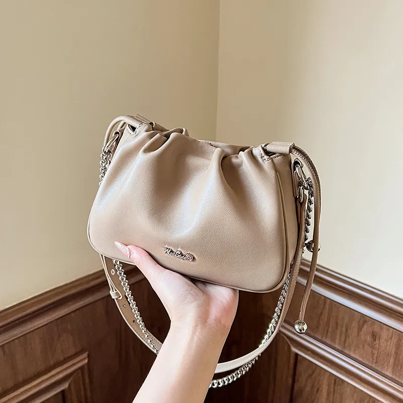 Narandu Cow Leather Shoulder Bag Crossbody Bag Women's Ecru/Oat-6