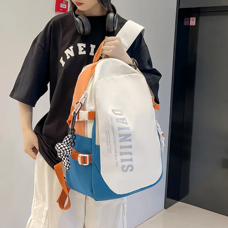 Narandu Fabric Backpack Unisex Gray/Midnight Black/Orange Combo-8