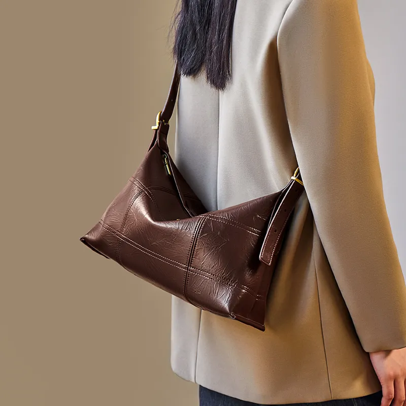Narandu Cow Leather Crossbody Bags Shoulder Bags Large Size Women's Coffee/Midnight Black-1