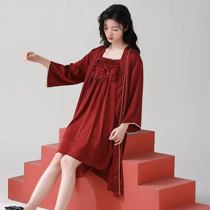 Jovini Pajama Set Women's Gift Box Set Red-3