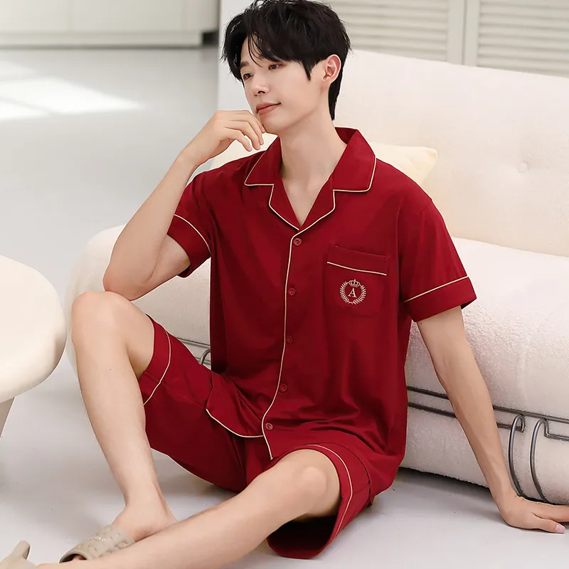 Jovini Pajama Set Men's Gift Box Set Red-2