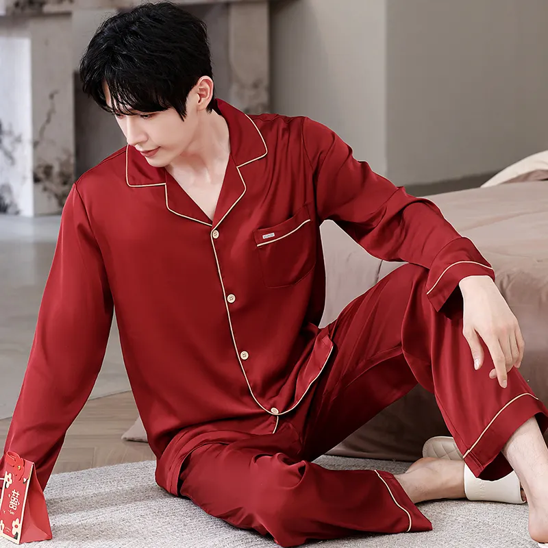 Jovini Pajama Set Men's Gift Box Set Red-4