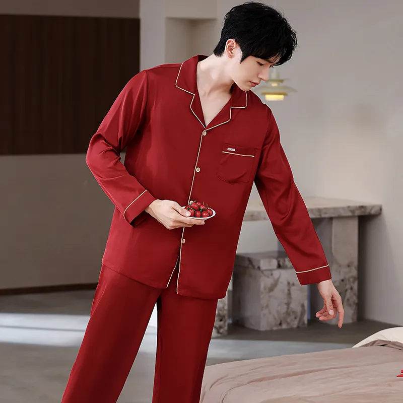 Jovini Pajama Set Men's Gift Box Set Red-5